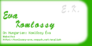 eva komlossy business card